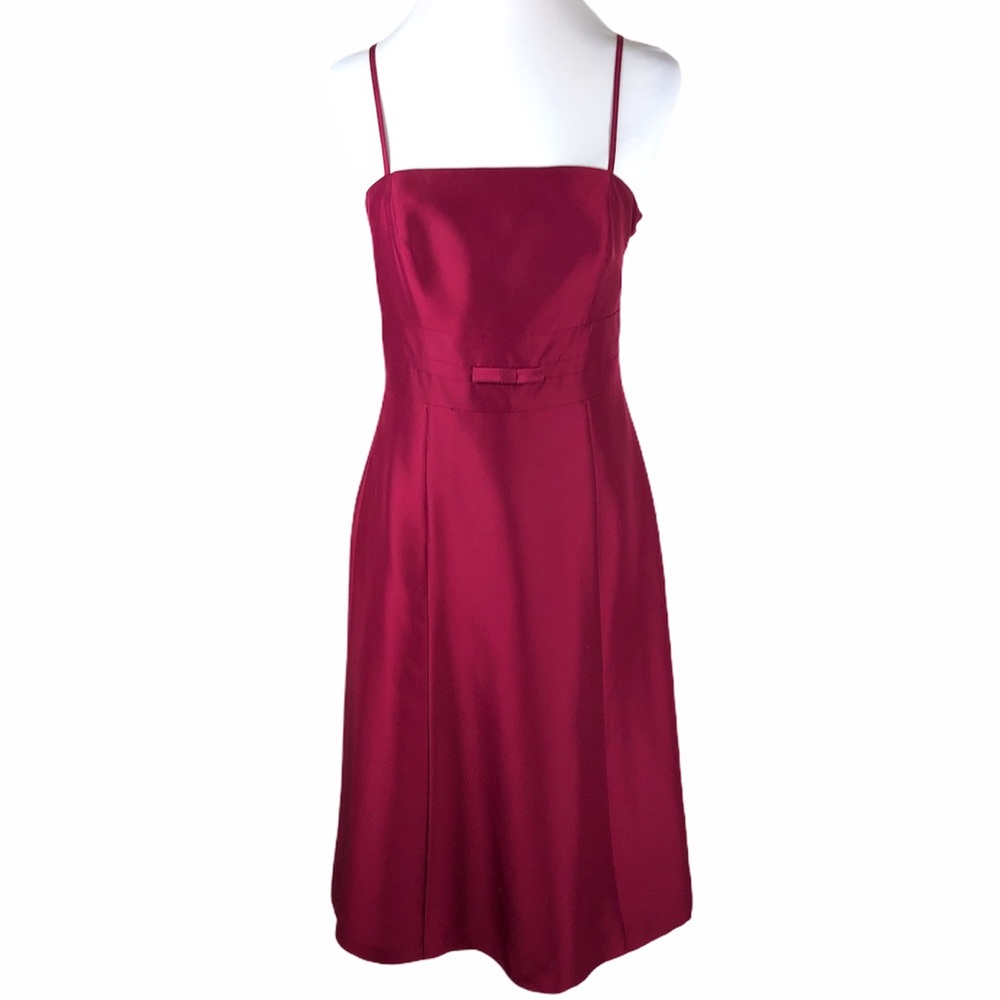 Ann Taylor Burgundy Silk Formal Dress